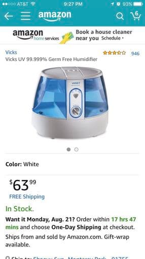 Vicks UV 99.999% Germ Free Humidifier 2