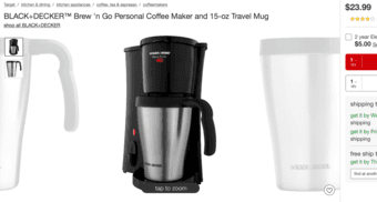 BLACK+DECKER Brew 'n Go Personal Coffee Maker and 15-oz Travel Mug 1