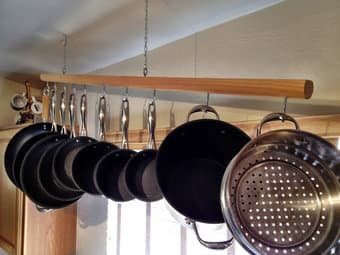 Wooden Pot and Pan hanger rack 1