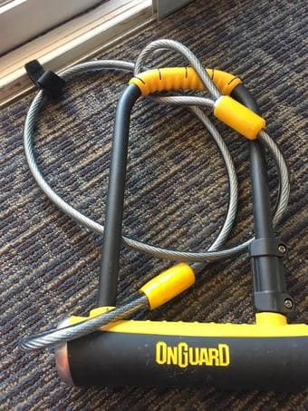Large U-lock with cable, almost new! 1