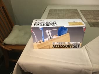 Bamboo bathroom accessory set (NEW) - $10 1
