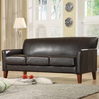 Brown faux Leather Sofa, like new! 1