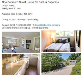 One Bedroom Apartment for Rent in Cupertino - Apple & DeAnza 1