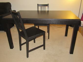 Extendable table from IKEA + 2 chairs, excellent condition - $60 1
