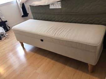 Beige Bench/Ottoman (IKEA Stocksund Bench) - Must Go by 10/26 1