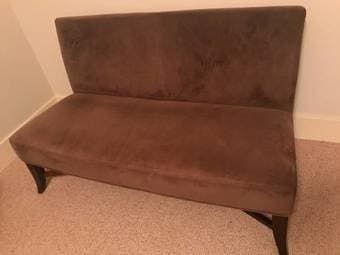 brown microsuede Love Seat settee 1