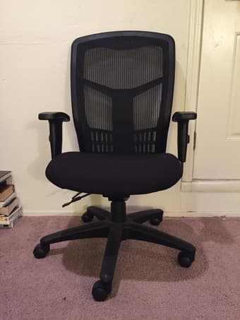 Lorell Executive High-Back Chair, Mesh Fabric, 28-1/2"x28-1/2"x45, BK 1