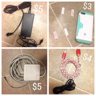 For sale: MacBook/PC chargers, iphone case, USB lightening cords 1