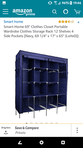 Portable Wardrobe Clothes Storage Rack 1