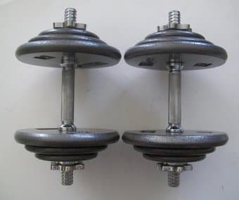 80 lb. Adjustable Dumbbell Set with Grey Plates 1