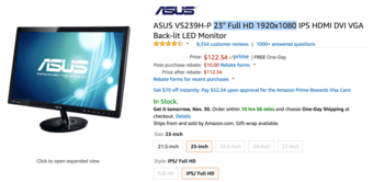 x2 ASUS Full HD 23" 1920x1080 Monitors w/ Vivo Stand 3