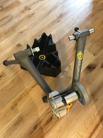 Bike Trainer: CycleOps Fluid + Riser Block 1