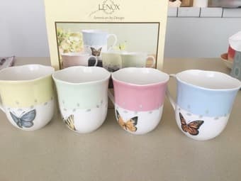 Have one to sell? Sell now Set Of 4 Lenox Butterfly Mugs 1