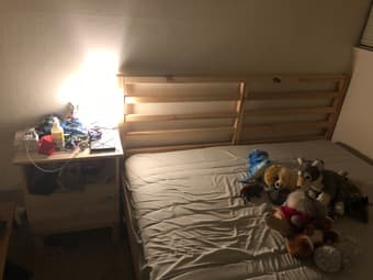 Bed+mattress+bedside table, sofa bed, table+2 chairs, child shelf 1