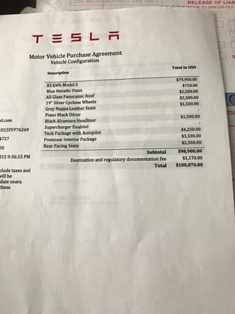 2015 Tesla Model S (~$65000) 1