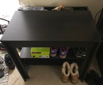 Moving Sale (shoe rank, TV unit, desk, frame and wire baskets) 1