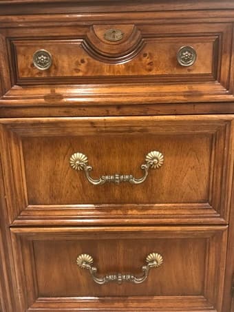 Antique solid wood long dresser plus mirror 3