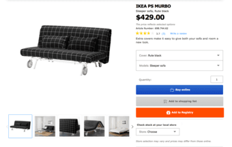 Ikea futon, sleeper sofa $100 OBO 1