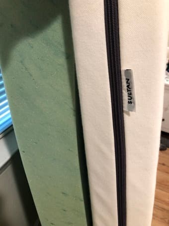 Full sized Ikea bed frame, mattress, and 4in gel memory foam topper! 1