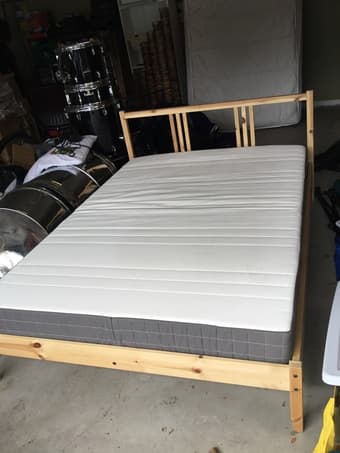 Bed frame, Mattress, Pillow topper, Pillows 2
