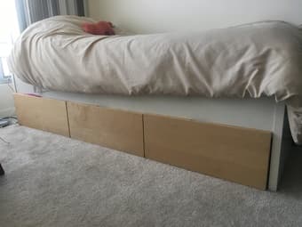 IKEA 3-drawer bed with mattress 1