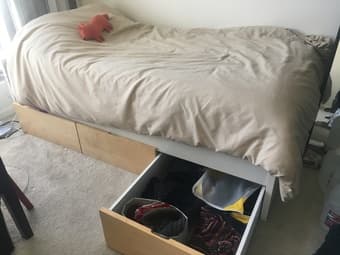 IKEA 3-drawer bed with mattress 2