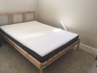 Bed Frame, slats and firm mattress 1