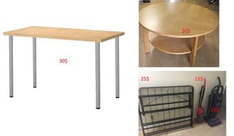 table, bed frame, floor cleaner 1