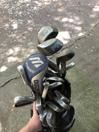 Golf clubs + bag + push cart ($100 OBO) 1