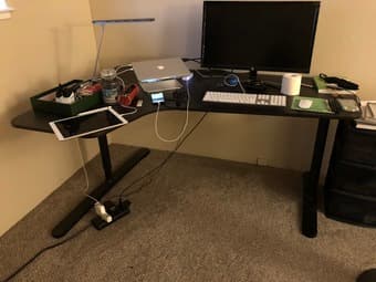 Moving sale: Queen spring mattress+bedframe, ikea corner desk, table 3