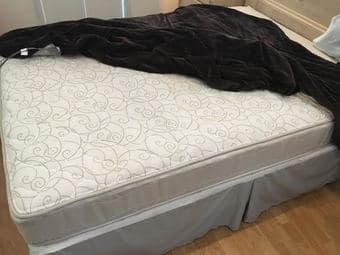 Bedroom furniture - queen mattress, headboard, dresser, chairs 1
