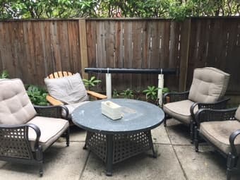 Patio furniture and firepit 1