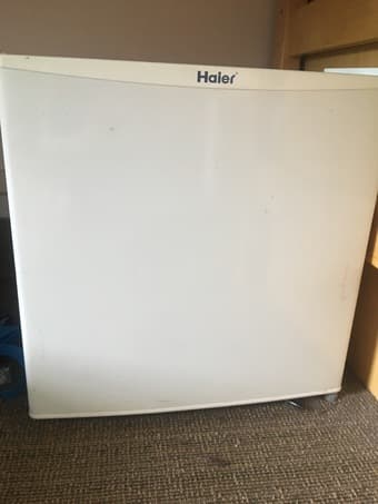 Clean white minifridge w freezer compartment -->$50 OBO, negotiable 1