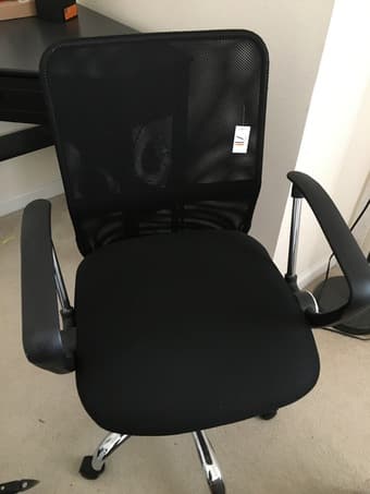 Office chair,queen size bedframe and bedside table 2