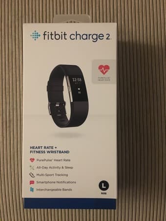 Fitbit Charge 2 Heart Rate + Fitness Wristband, Black, Large 2