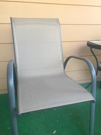 Patio Chairs (2) plus all weather pillows 1