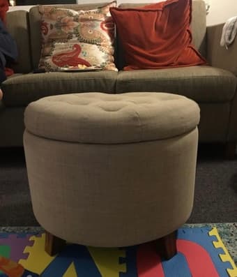 Ottoman storage in beige 1