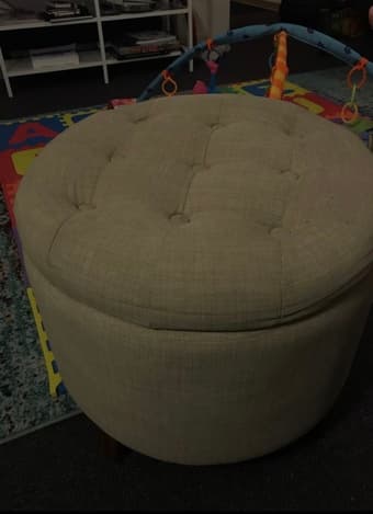Ottoman storage in beige 3