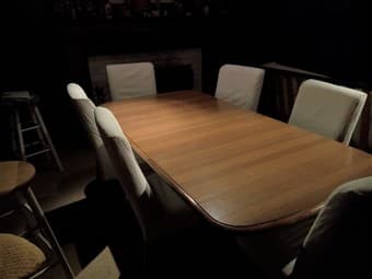 WOODEN TABLE + 6 CHAIRS 1