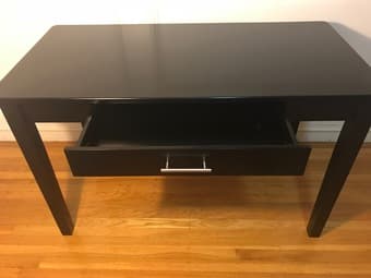 WORLD MARKET BLACK DESK w/ Drawer 2