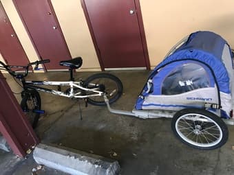 moving sale kid bike $ 65  and kid trailer $70 2