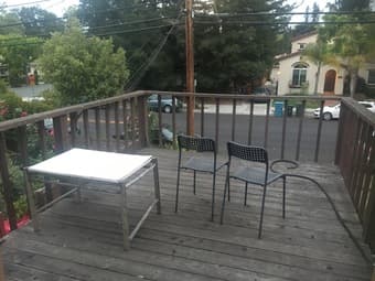 College Terrace,  2nd story room w private deck, starting June 16th 3
