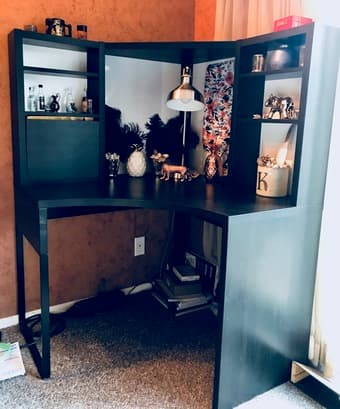 IKEA corner desk w/magnetic writing board 1