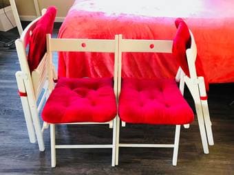 Four folding chairs with lovely cushions 2