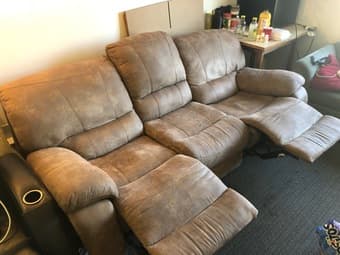 Sams club recliner sofa with usb and plugs 1