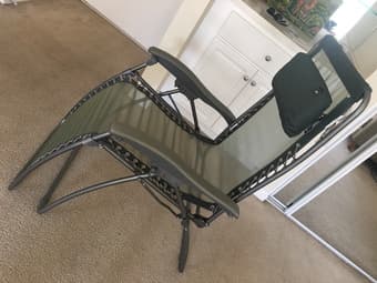 Outdoor Furniture: Zero Gravity Lounge Chair + Glass Table 1