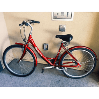 Classic Stanford red step through 3-speed bicycle 1