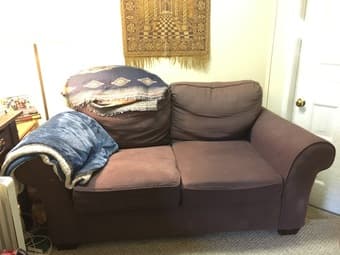 Sofa/couch wine-colored 2-seater 2