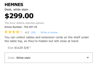 IKEA Hemnes white stain office DESK 2