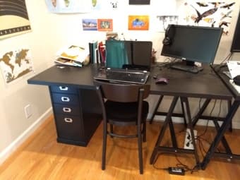 2 Ikea desks with chairs 2